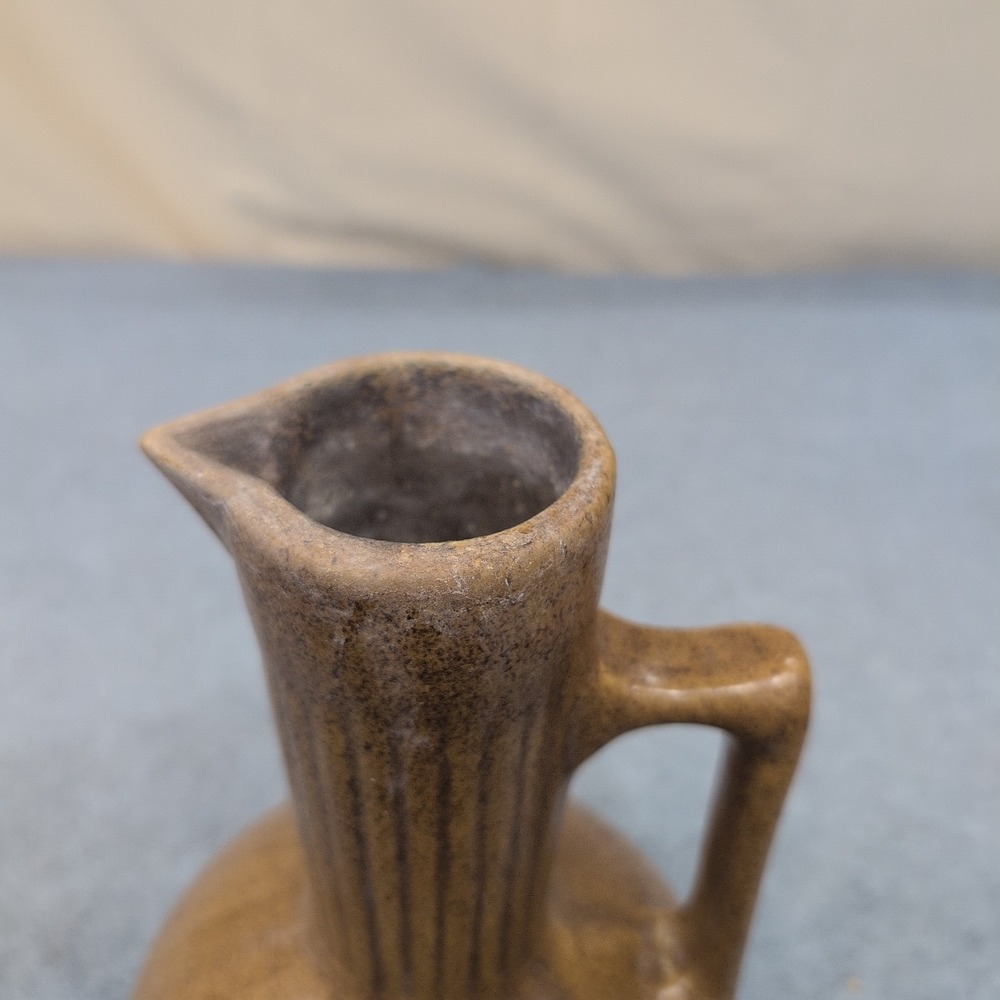 Vintage Monmouth Pottery‎ Brown Speckled Stoneware Pitcher Maple Leaf USA - Picture 2 of 10
